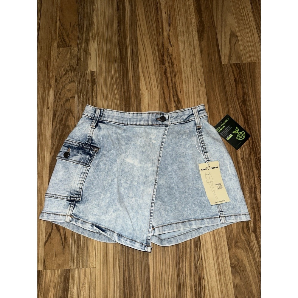 Love Trends NEW Blue Jean Skirt Skort‎ Shorts Women's Juniors Sz 7